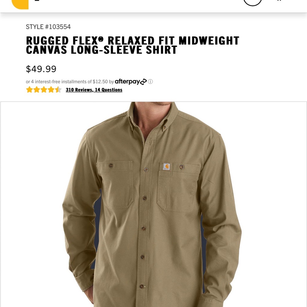 Cathartt long  Sleeve Shirt Size Small
